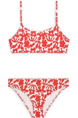 America today Crop bikini met koraalprint rood Meisjes Polyamide All over print