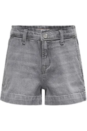 ONLY KIDS GIRL wide leg denim short grey denim Korte broek Grijs Effen