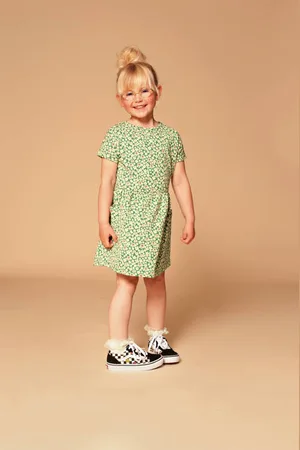Stains&Stories Korte jurk Meisjes Katoen Ronde hals Bloemen