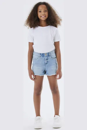NAME IT KIDS mom denim short Korte broek Blauw Meisjes Stretchdenim