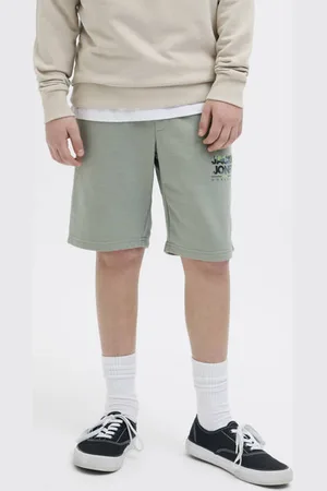 JACK & JONES JUNIOR sweatshort groen Korte broek Effen