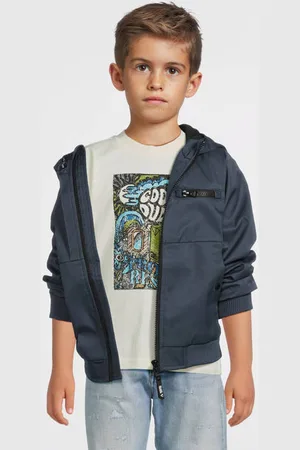 No Way Monday Softshell jas grijsblauw Jongens Polyester Capuchon Effen