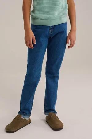 WE Fashion Blue Ridge tapered waist slim fit jeans Blauw Jongens Stretchdenim
