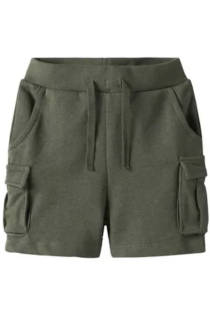 NAME IT MINI sweatshort olijfgroen Korte broek Effen