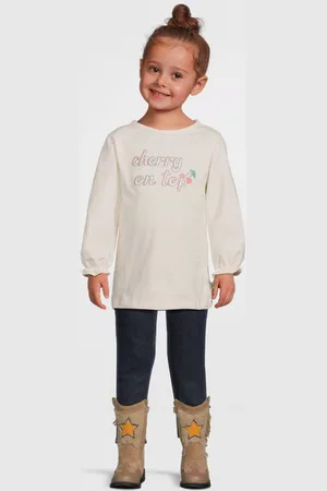 Your Wishes Longsleeve Meisjes Stretchkatoen Ronde hals Tekst