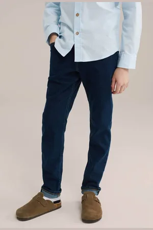 WE Fashion Blue Ridge tapered waist slim fit jeans Blauw Jongens Stretchdenim