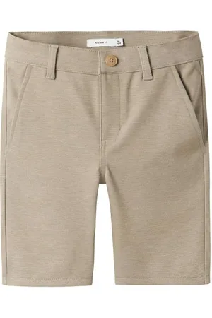 NAME IT KIDS casual short zand Korte broek Beige Jongens Polyester Effen