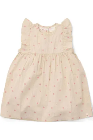 Little Dutch Zomerjurk zand Beige Meisjes Katoen Ronde hals All over print
