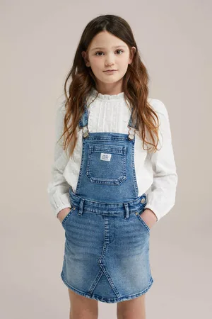 WE Fashion Blue Ridge spijkerjurk Blauw Effen