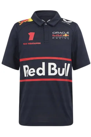 CASTORE Junior Red Bull Racing polo Blauw Jongens Polyester Polokraag Printopdruk