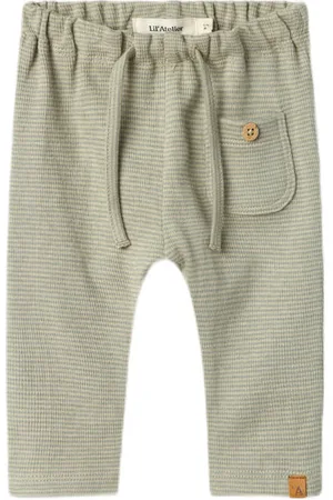 Lil Atelier BABY babybroek groen Jongens Katoen Effen