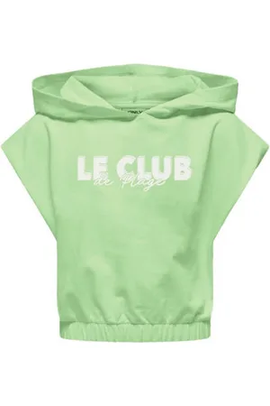 ONLY KIDS GIRL hoodie felgroen Sweater Effen