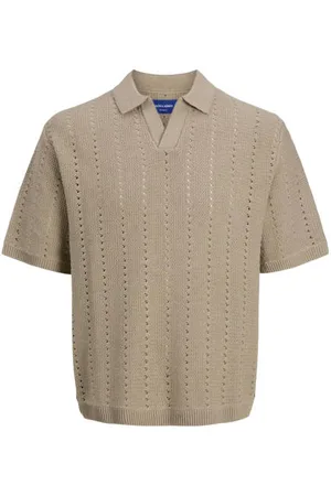 JACK & JONES JUNIOR polo gebreid Jongens Katoen Polokraag Effen