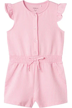 NAME IT MINI playsuit roze Meisjes Stretchkatoen Ronde hals Effen