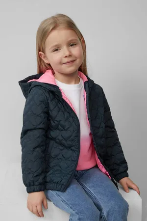 QS by s.Oliver Gewatteerde jas blauw Meisjes Polyester Capuchon Effen