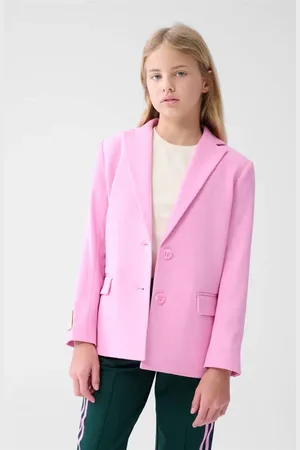 SHOEBY Regular fit blazer roze Meisjes Polyester Reverskraag Grafisch