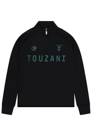 Touzani Sweater zwart Jongens Polyester Schipperskraag Logo