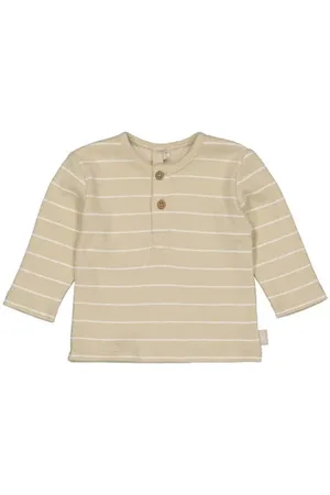 LEVV Newborn longsleeve beige Jongens Stretchkatoen Ronde hals Streep