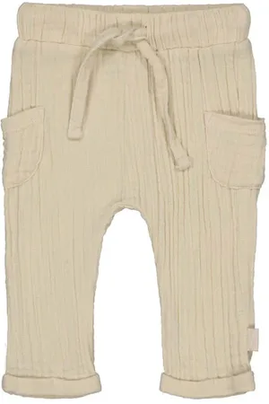 LEVV Newborn regular casual broek beige Jongens Katoen Effen