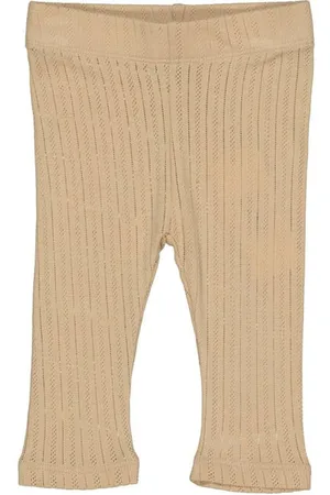 Quapi Newborn regular flared broek beige Meisjes Katoen Effen
