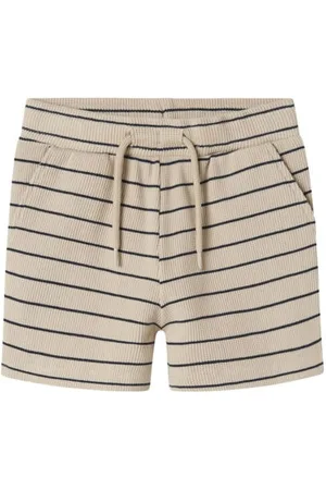 NAME IT MINI casual short beige Korte broek Jongens Stretchkatoen Streep