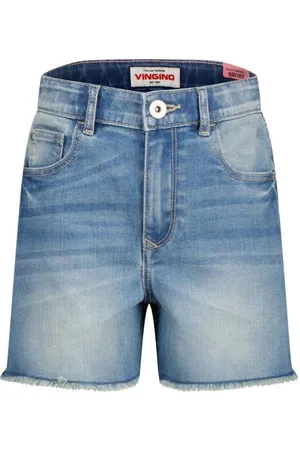 Vingino Wide leg denim short medium blue denim Korte broek Blauw Effen