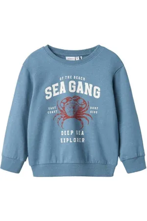 NAME IT MINI sweater blauw Effen