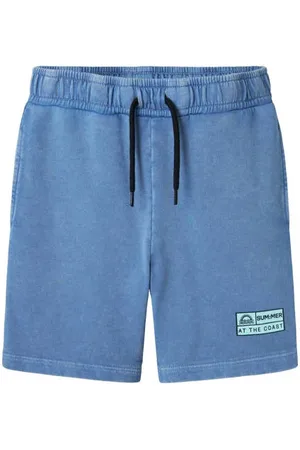 NAME IT KIDS sweatshort blauw Korte broek Printopdruk