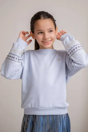 Like Flo Sweater Meisjes Katoen Ronde hals Meerkleurig
