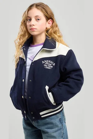 America today Baseball jacket lente Jas Meisjes Polyester Overslagkraag
