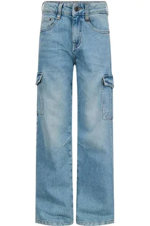 Retour Relaxed loose fit jeans light blue denim Blauw Effen