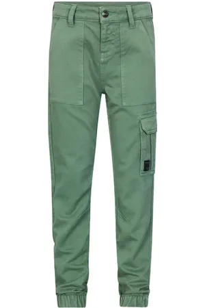 Retour Straight casual broek groen Jongens Stretchkatoen Effen