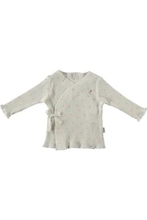 Bess Baby longsleeve met stippen en overslag detail Meisjes Stretchkatoen V