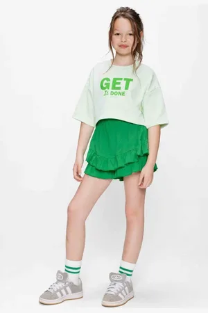 Retour Sweater groen Meisjes Katoen Ronde hals Printopdruk