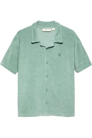 Calvin Klein Overhemd Jongens Badstof Klassieke kraag Effen