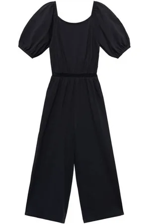 MANGO Jumpsuit Meisjes Katoen Vierkante hals Effen