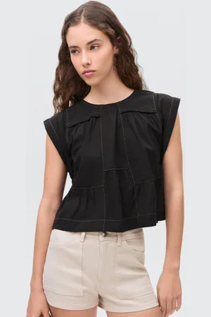MANGO Cropped top Meisjes Katoen Ronde hals Effen