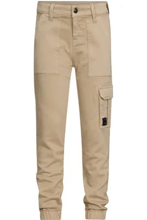 Retour Straight casual broek Beige Jongens Stretchkatoen Effen
