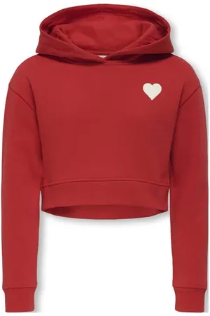 ONLY KIDS GIRL cropped hoodie Sweater Effen