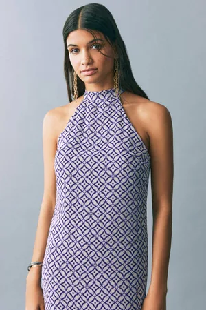 MANGO Galajurk paars Meisjes Polyester Halter All over print