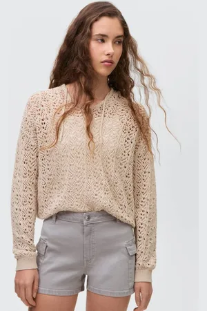 MANGO Denim short grey denim Meisjes Stretchdenim Effen