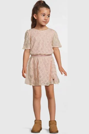 Like Flo Korte jurk lichtroze Meisjes Polyester Ronde hals Effen