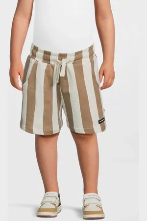 Your Wishes Straight sweatshort bruin Korte broek Jongens Katoen Streep