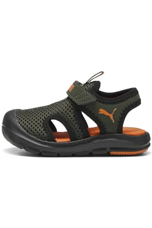 PUMA Fun Racer Sandal Mesh V sandalen olijfgroen/zwart/oranje