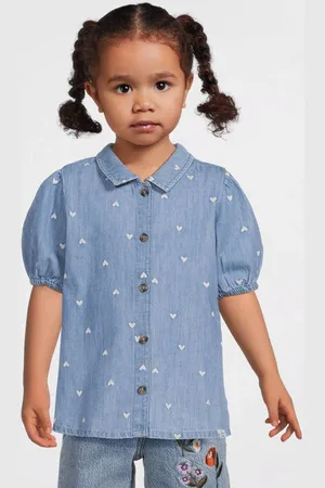 Your Wishes Blouse blauw Meisjes Denim V