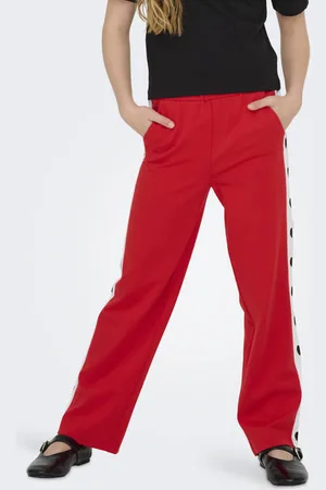 ONLY KIDS GIRL casual broek rood Meisjes Polyester Hartjes