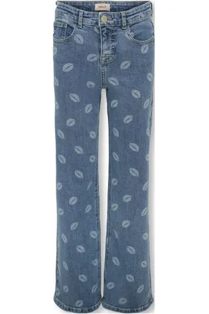 ONLY KIDS GIRL wide leg jeans Blauw Meisjes Stretchdenim