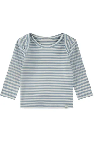 Babyface Longsleeve blauw Jongens/Meisjes Stretchkatoen Ronde hals Streep