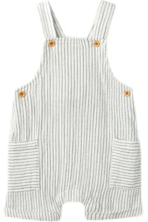 NAME IT BABY tuinbroek blauw Jongens Katoen Vierkante hals Effen
