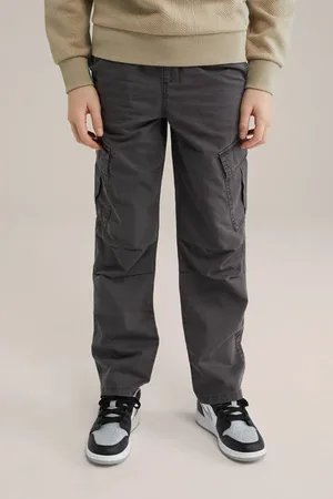 WE Fashion Straight casual broek Grijs Jongens Katoen Effen